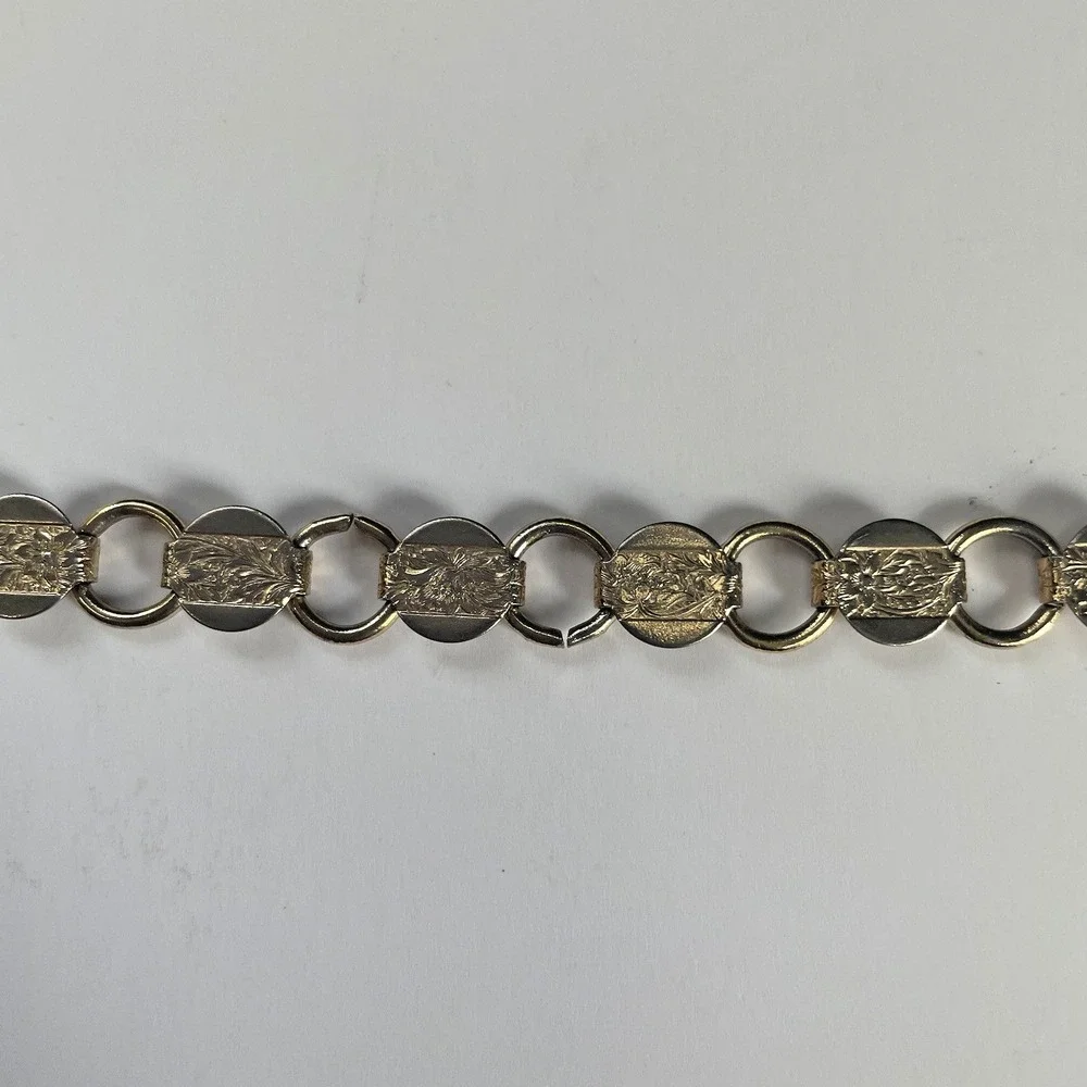 Vintage Sarah Coventry Floral‎ Chain Bracelet Gold Tone 7 inch Retro 70s